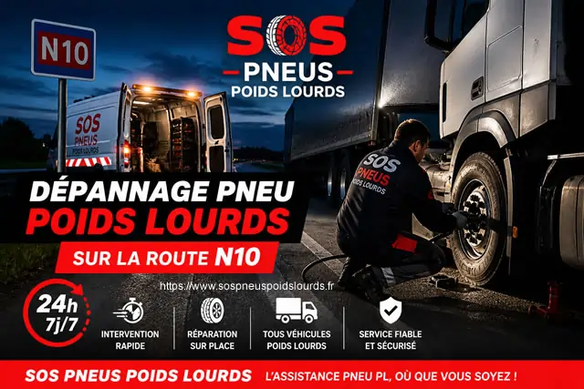 SOS Pneus Poids Lourds – Dépannage pneu poids lourd N10 24/7