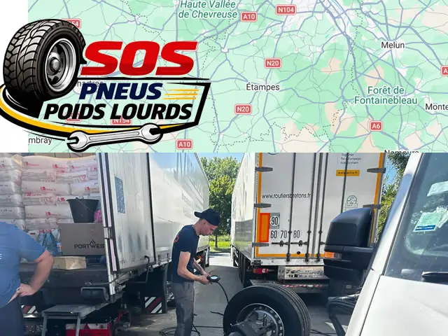 Dépannage pneus poids lourds sur la N20 de Paris à Orléans