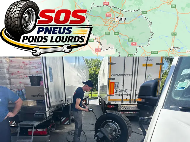 Intervention dépannage pneu camion et semi-remorque