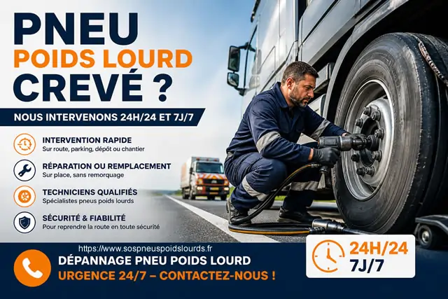 Pneu poids lourd crevé sur la route - SOS Pneus Poids Lourds