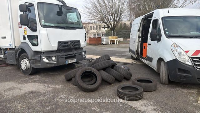 Réparation pneu poids lourd
